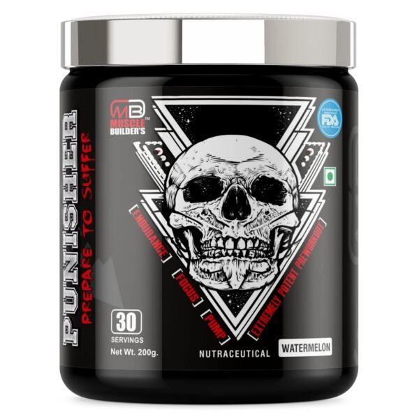 Muscle Builder’s Punisher Pre-Workout Energy Drink-Intense Explosive Energy [30 Servings]