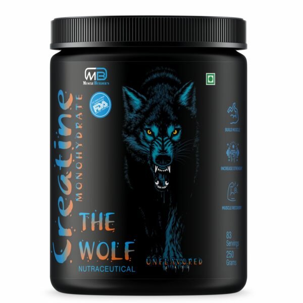 MB Muscle builder’s The Wolf Creatine Monohydrate Support for Heavy Workout Rapid Absorption – 83 Servings (Unflavored)