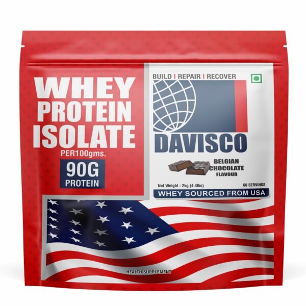 Davisco Whey Protein Isolate 90% 28g High Protein with BCAA + EAA for Recovery & Muscle Growth [2kg, 60 Servings]