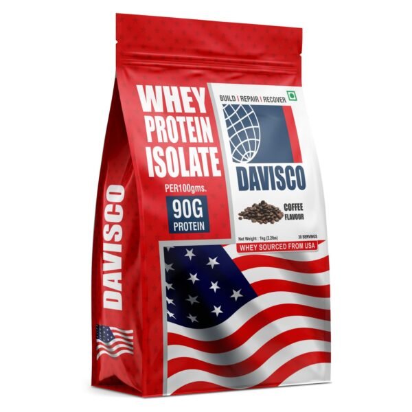 Davisco Whey Protein Isolate 90% 28g High Protein with BCAA + EAA for Recovery & Muscle Growth [1kg, 30 Servings]