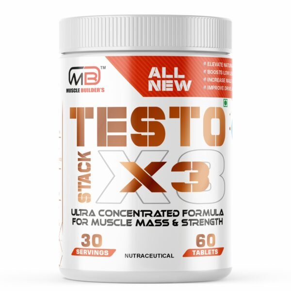 MB Muscle Builder’s Testo-X3 Testosterone Booster Support Supplement For Men & Women Testo Booster Supplement with Tribulus Terrestris, Ashwagandha Testosterone for Performance Support & Muscle Support Energy Support – 60 Veg Tablets