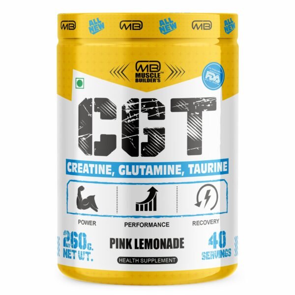 MB Muscle Builder’s Creatine, Glutamine and Taurine (CGT) – Pink Lemonade  [260g, Servings – 40 ]