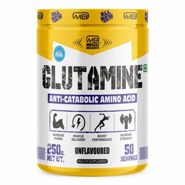 MB Muscle Builder’s Glutamine Supplement | For Muscle Building | Post workout Recovery & Performance- 250 gm, 50 Servings