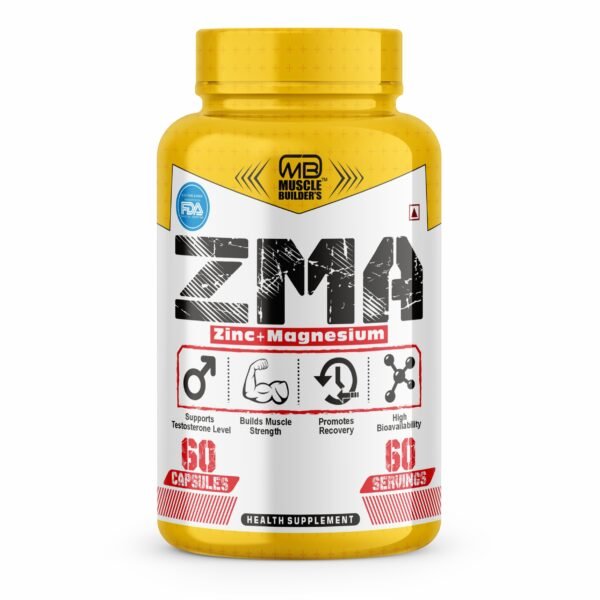 MB Muscle Builder’s ZMA (Zinc, Magnesium & Vitamin B6) For Men And Women | Nighttime Sports Recovery Supplements | Boost Muscle And Bone Strength | Improve Sleep Quality – 60 Capsules