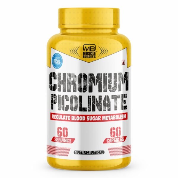 MB Muscle Builder’s Chromium Picolinate | Supports Healthy Metabolism | Supports Healthy Blood Sugar Level | Supports Healthy Heart | Essential For Weight Management | Vegan And Non-GMO | 60 Capsules