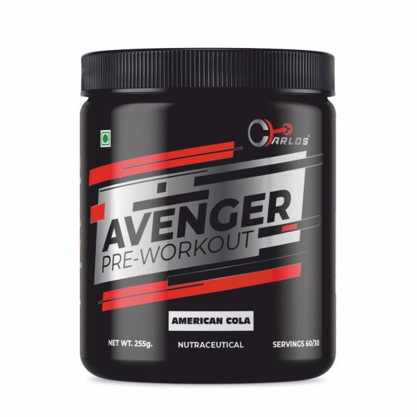 Carlos Avenger Pre Workout with L-Arginine, L-Citrulline, Creatine, Beta Alanine, & Caffeine for Explosive Muscle Pump, Lean Muscles Building, Strength, Focus & Energy – For Men & Women [30-60 Servings, 255g]